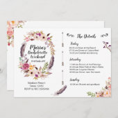 Boho Bachelorette Weekend Itinerary Invitation Kaart (Voorkant / Achterkant)