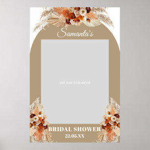 Boho bagger palm pampasgras oranje fotoprop poster