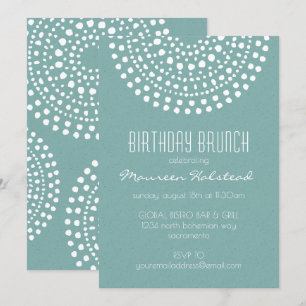 Boho Bali Verjaardagsbrunch op Blauwgroen Kaart