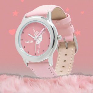 Boho Ballerina Ballet Tutu Girl Practice Pink Horloge