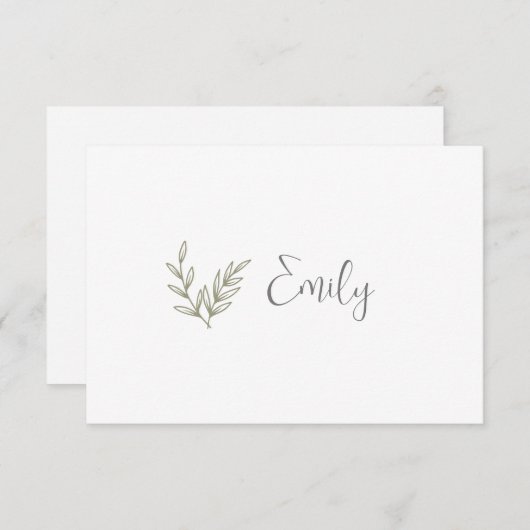 Boho Bamboe Botanisch blad Zacht Elegant groen (Voorkant / Achterkant)