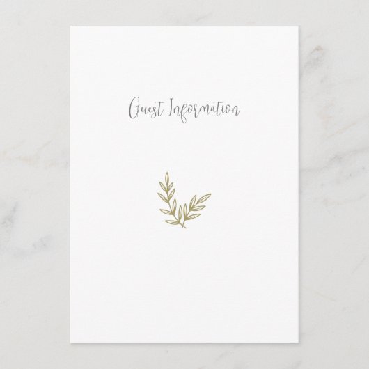 Boho Bamboe Botanisch blad Zacht Elegant groen Informatiekaartje (Voorkant)