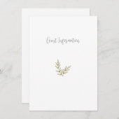 Boho Bamboe Botanisch blad Zacht Elegant groen Informatiekaartje (Voorkant / Achterkant)