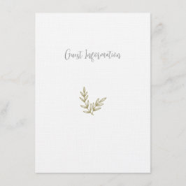 Boho Bamboe Botanisch blad Zacht Elegant groen Informatiekaartje