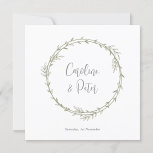 Boho Bamboe Botanisch blad Zacht Elegant groen Kaart