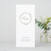 Boho Bamboe Botanisch blad Zacht Elegant groen Menu (Staand voorkant)