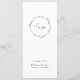 Boho Bamboe Botanisch blad Zacht Elegant groen Menu