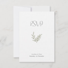Boho Bamboe Botanisch Blad Zachte Elegante Groenbl RSVP Kaartje