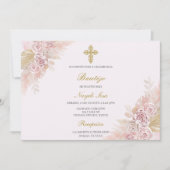 Boho Baptême espagnol Invitation (Devant)