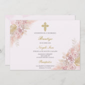 Boho Baptême espagnol Invitation (Devant / Derrière)