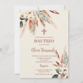 Boho Baptême espagnol Invitation (Devant)