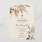 Boho Baptême espagnol Invitation (Devant / Derrière)