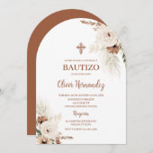 Boho Baptême espagnol Invitation (Devant / Derrière)