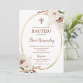 Boho Baptême espagnol Invitation (Debout devant)