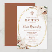 Boho Baptême espagnol Invitation (Devant / Derrière)