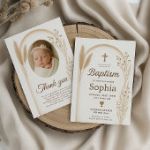 Boho Baptism Invitation et jeu de Cartes de remerc