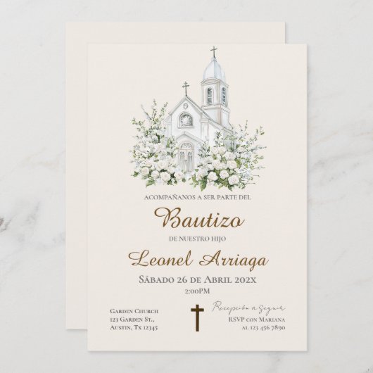  Boho Baptism  Kaart (Voorkant / Achterkant)