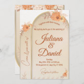 Boho Baptism Uitnodigen, Pampas Grass Boho bruilof Kaart (Voorkant / Achterkant)