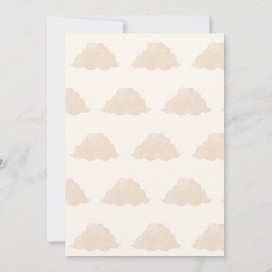 Boho Barly Wait Cub Brown Moon Star Baby shower Kaart (Achterkant)