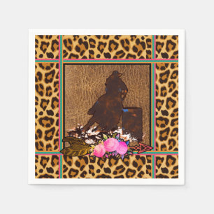 BOHO BARREL RACER LEOPARD PRINT DECOUPAGINA PAPIER SERVET