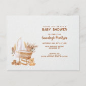 Boho Bassinet Nursery Baby shower Invitation Briefkaart (Voorkant)