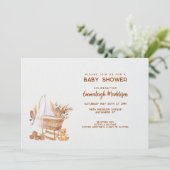 Boho Bassinet Nursery Baby shower Kaart (Staand voorkant)