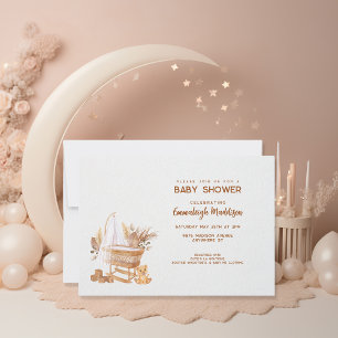 Boho Bassinet Nursery Baby shower Kaart