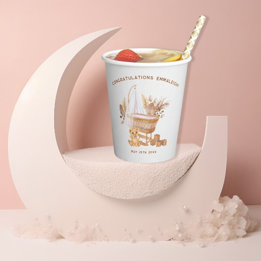 Boho Bassinet Nursery Baby shower Papieren Bekers