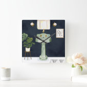 Boho Bath Sinks II Vierkante Klok (Huis)