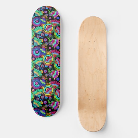 Boho Batik Bloemenvibes Skateboard (Voorkant)