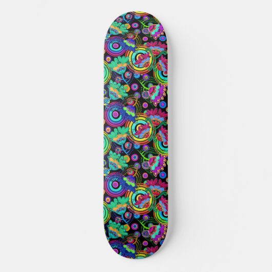 Boho Batik Bloemenvibes Skateboard (Voorkant)