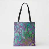 Boho Batik Paars Green Abstract Leaf Pattern Draagtas (Voorkant)