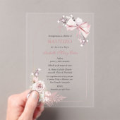 Boho Bautizo Invitation Girls Acrylique Invitation (In situ (ordinateur de poche))