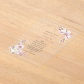 Boho Bautizo Invitation Girls Acrylique Invitation (Poser)