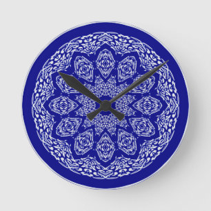 Boho Bazaar Cobalt Pattern Ronde Klok