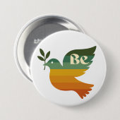 Boho Be Peace Retro Holiday Button (Voorkant /achterkant)