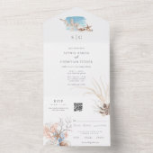 Boho Beach All in One Wedding Invite Uitnodiging (Binnen)