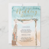 Boho Beach Arbor Ocean Wedding Itinerary Kaart (Voorkant)