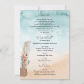 Boho Beach Arbor Ocean Wedding Itinerary Kaart (Achterkant)