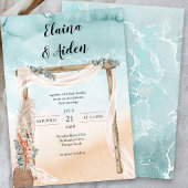 Boho Beach Arbor Waterverf Ocean Wedding Kaart