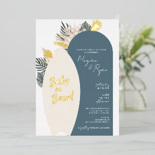 Boho Beach Baby on Board Baby Shower Folie Uitnodiging