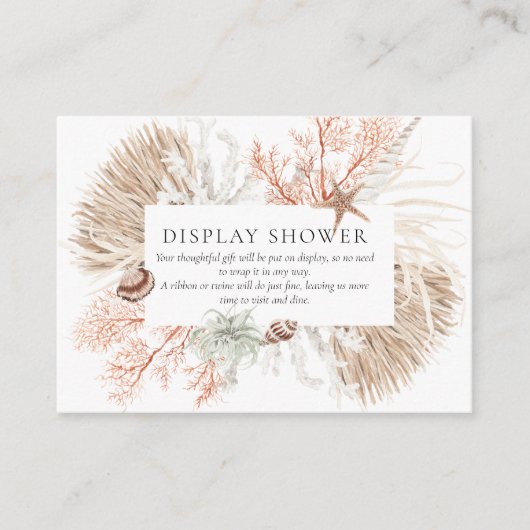 Boho Beach Coral Reef Display Shower Informatiekaartje (Voorkant)