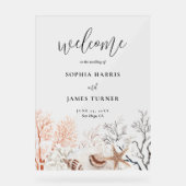 Boho Beach Coral Reef Mariage Bienvenue (Recto)