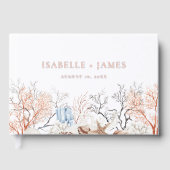 Boho Beach Coral Reef Mariage Foil Guest Book (Recto)