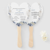 Boho Beach Destination Hampton Wedding Programma Handwaaier (Voorkant en achterkant)