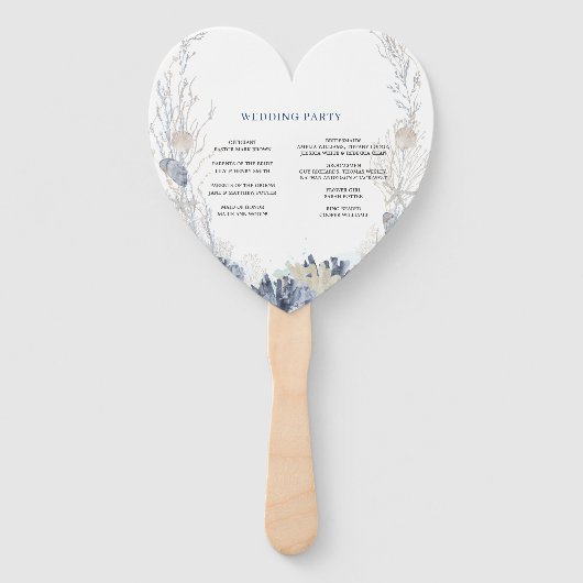 Boho Beach Destination Hampton Wedding Programma Handwaaier (Achterkant)