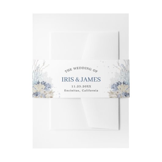 Boho Beach Destination Hampton Wedding Uitnodigingen Wikkel (Voorkant Voorbeeld)