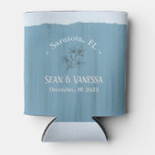 Boho Beach Dusty Blue Wedding Blikjeskoeler (Voorkant)