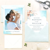 Boho Beach Floral Aquarelle Faire-part de mariage