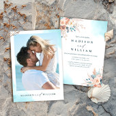 Boho Beach Floral Aquarelle Faire-part de mariage